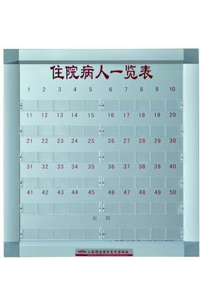 上海跃进壁挂式病人一览表YLB-I